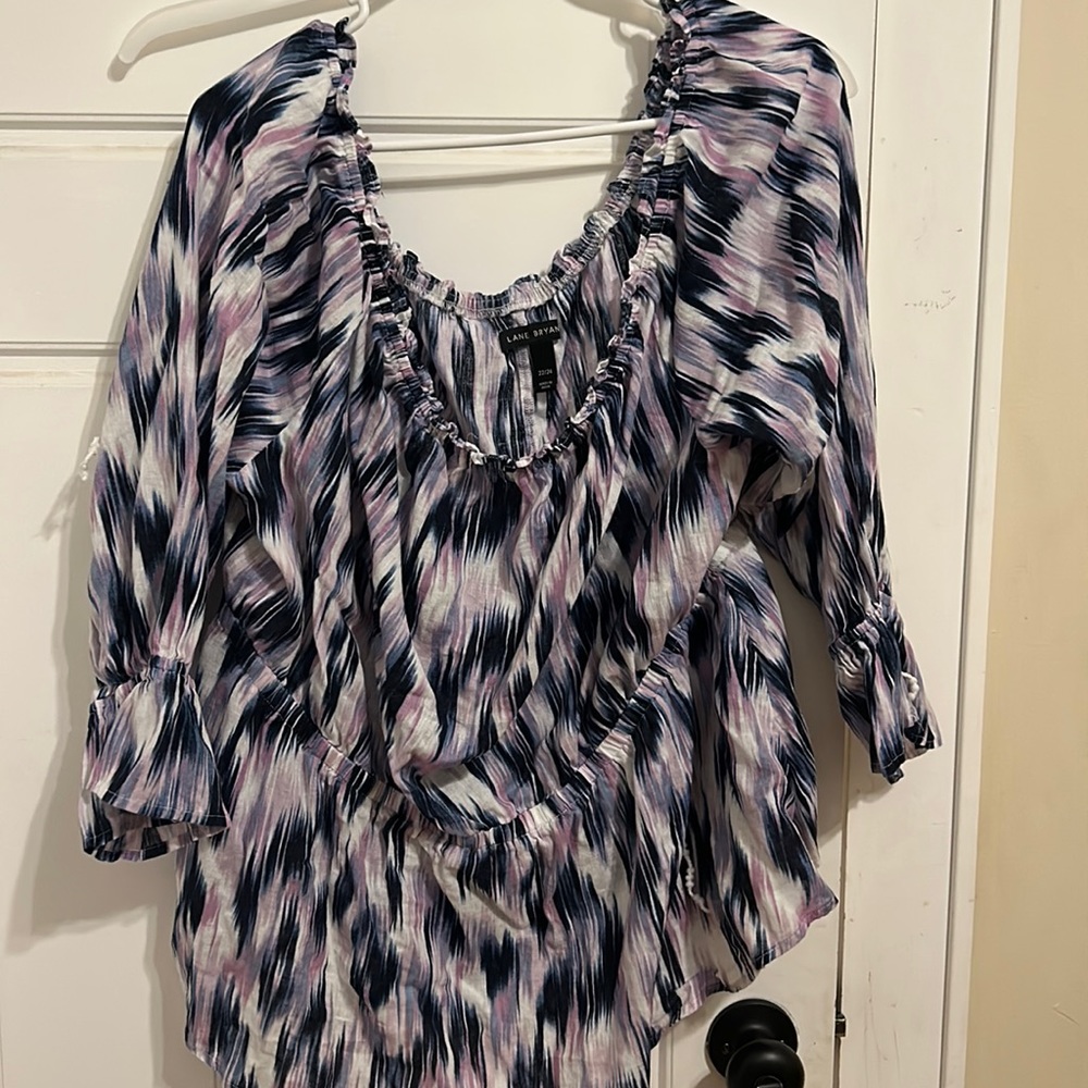 Off the shoulder women’s shirt.
